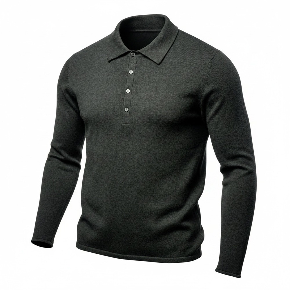 Sutton Studio Polo Sweater Women Large Black 100% Cashmere Long Sleeve Classic